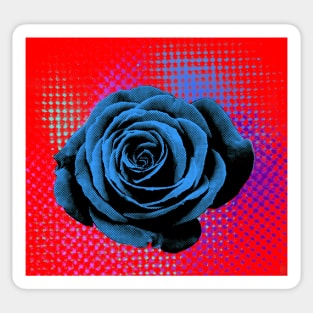 Pop art, rose blue, red Sticker